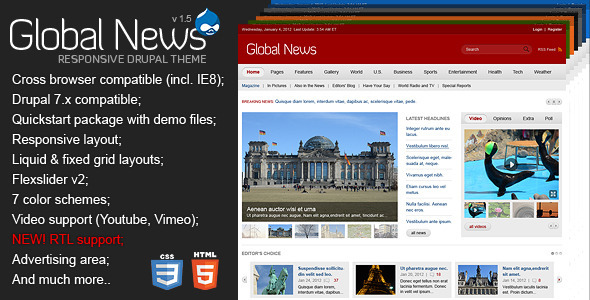 Drupal global news portal theme Drupal global news portal theme